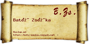 Bató Zsóka névjegykártya